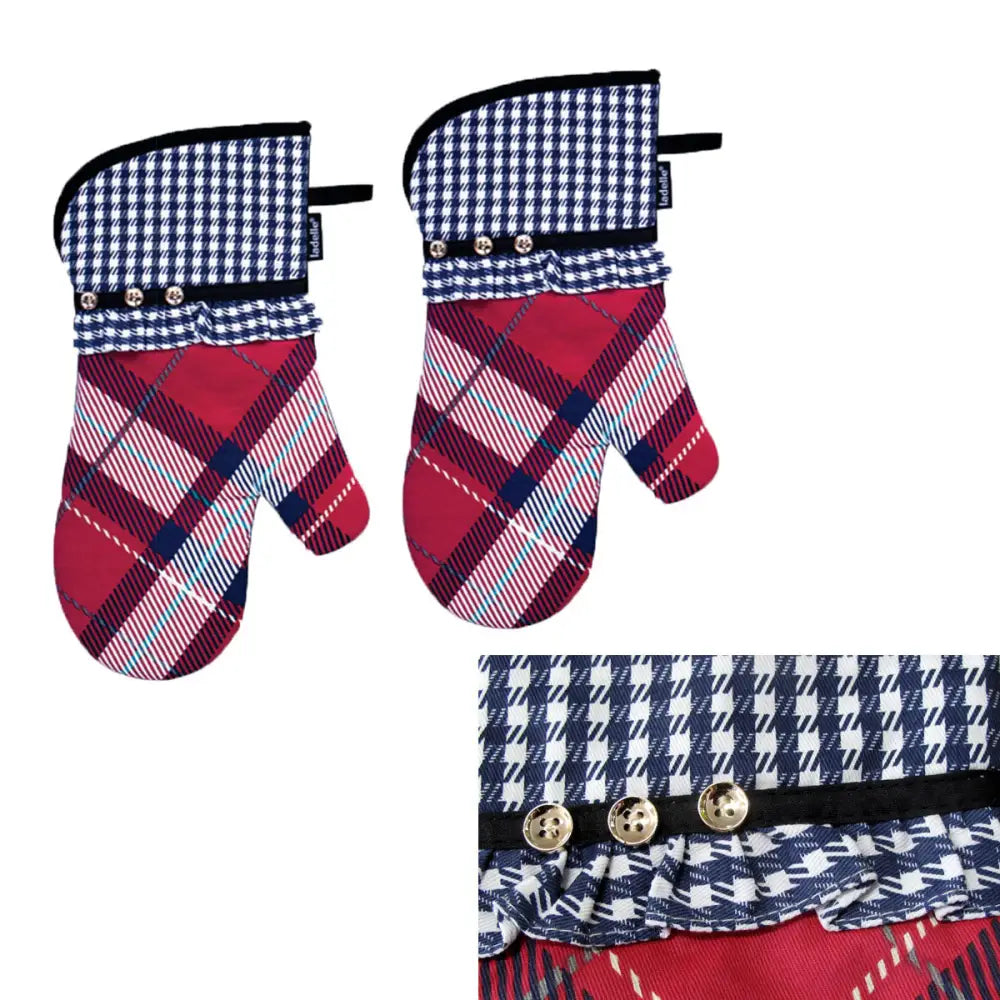 Ladelle Khloe Multi Set of 2 Oven Mitts 18 x 33 cm - Home & Garden > Kitchenware