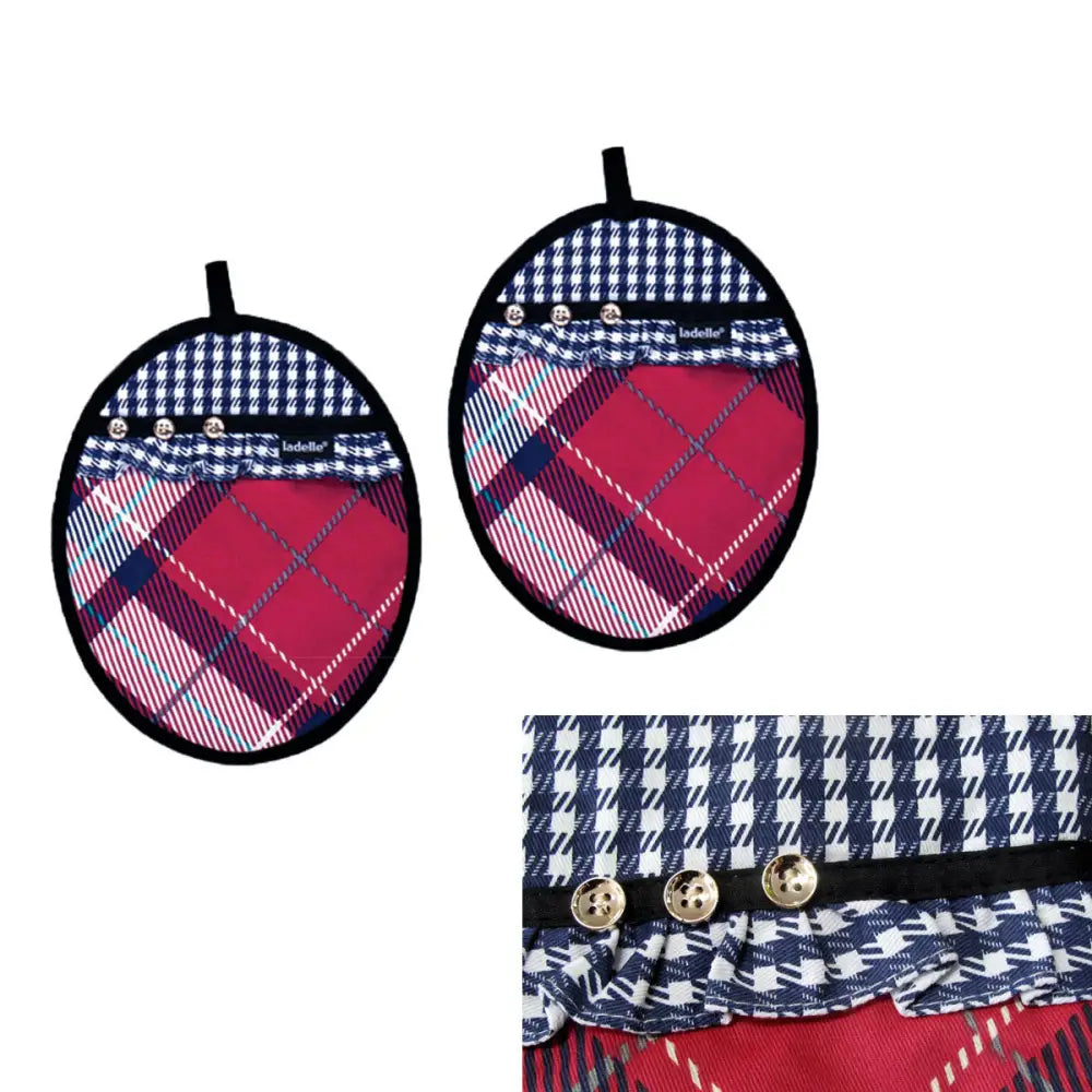 Ladelle Khloe Multi Set of 2 Pot Holders 20 x 24.5 cm - Home & Garden > Kitchenware