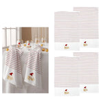 Ladelle Mr & Mrs Christmas Hat Set of 4 Cotton Kitchen Towels 45 x 70 cm - Home & Garden > Kitchenware