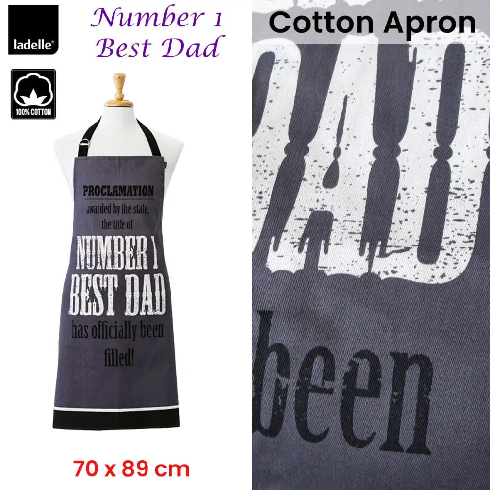 Ladelle Number 1 Best Dad Cotton Apron 70 x 89 cm - Home & Garden > Kitchenware