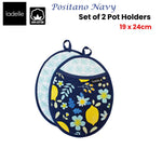 Ladelle Positano Navy Set of 2 Pot Holders 19 x 24 cm - Home & Garden > Kitchenware