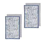 Ladelle Repose Floral Set of 4 Cotton Kitchen Towels Navy - Home & Garden > Kitchenware