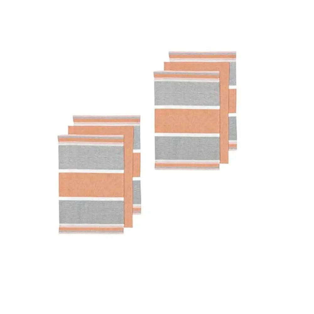 Ladelle Revive Block Woven Set of 6 Cotton Kitchen Towels Coral - Home & Garden > Kitchenware