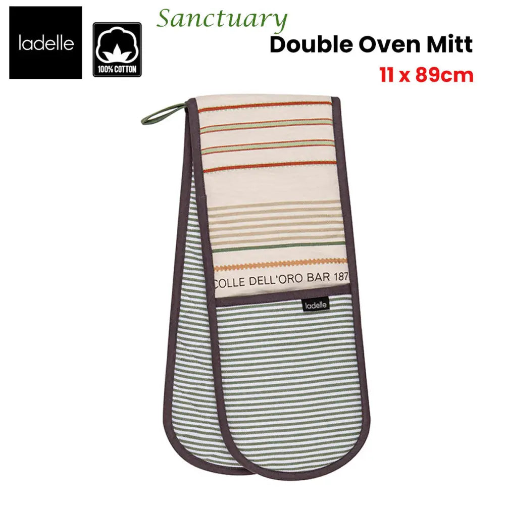 Ladelle Sanctuary Cream Double Oven Mitt 17 x 89 cm - Home & Garden > Kitchenware