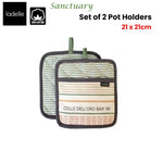 Ladelle Sanctuary Cream Set of 2 Pot Holders 21 x 21 cm - Home & Garden > Kitchenware