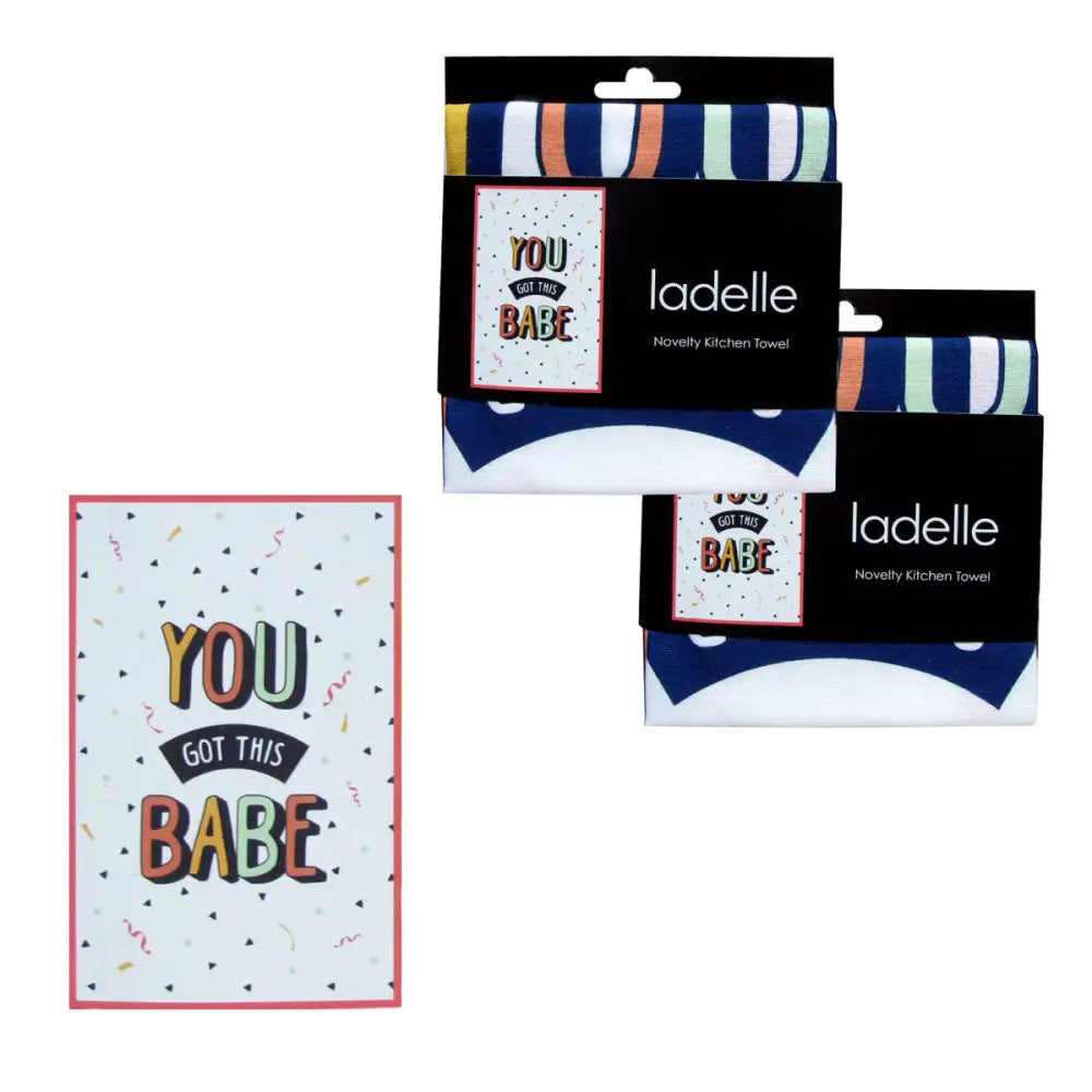 Ladelle Set of 2 Cotton Tea Towels You Got This Babe - Home & Garden > Kitchenware