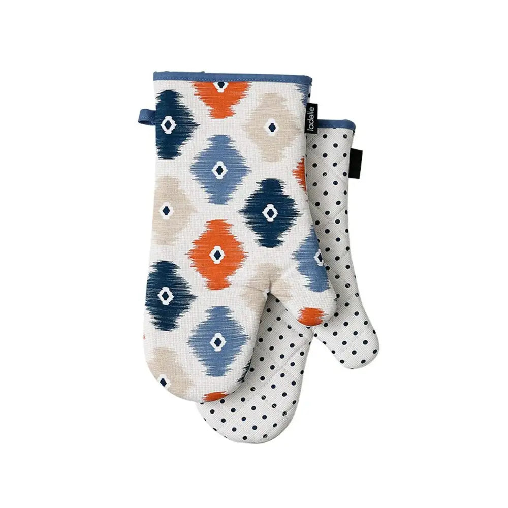 Ladelle Set of 2 - Mila Cotton Kitchen / BBQ Oven Mitts - Home & Garden > Kitchenware