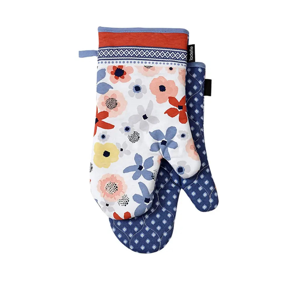 Ladelle Set of 2 - Oasis Cotton Kitchen / BBQ Oven Mitts - Home & Garden > Kitchenware