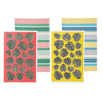 Ladelle Set of 4 Bahamas Kitchen / Cleaning 100% Cotton Tea Towels Mix - Home & Garden > Kitchenware