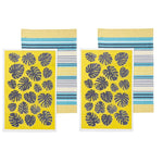 Ladelle Set of 4 Bahamas Kitchen / Cleaning 100% Cotton Tea Towels Yellow - Home & Garden > Kitchenware
