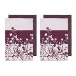 Ladelle Set of 4 Homespun Flower Cotton Kitchen Tea Towels 50 x 70 cm Mulberry - Home & Garden > Kitchenware