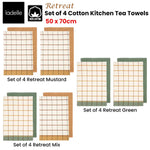 Ladelle Set of 4 Retreat Cotton Kitchen Tea Towels 50 x 70 cm Mix - Home & Garden > Kitchenware