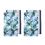 Ladelle Set of 4 Zest Leaves Green Cotton Kitchen Tea Towels 50 x 70 cm - Home & Garden > Kitchenware