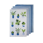 Ladelle Set of 5 Plant Life Cotton Kitchen Tea Towels 50 x 70 cm Blue - Home & Garden > Kitchenware