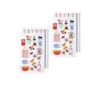 Ladelle Sunday Market Set of 4 Cotton Kitchen Towels Blue Multi - Home & Garden > Kitchenware