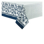 Ladelle Watercolour Floral Tablecloth 8 to 10 Seater Oblong 150 x 265 cm Navy (Close to Indigo Blue) - Home & Garden >