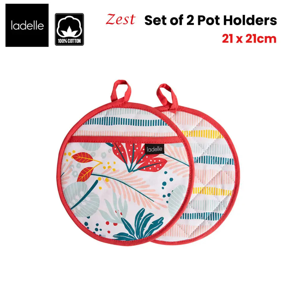 Ladelle Zest Set of 2 Pot Holders 21 x 21 cm - Home & Garden > Kitchenware