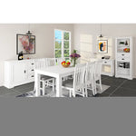 Laelia 9pc Dining Set 220cm Table 8 Chair Acacia Wood Coastal Furniture - White - Furniture > Dining
