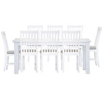 Laelia 9pc Dining Set 220cm Table 8 Chair Acacia Wood Coastal Furniture - White - Furniture > Dining