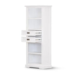 Laelia Bookshelf Bookcase 4 Tier Solid Acacia Wood Coastal Furniture - White - Furniture > Living Room