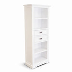 Laelia Bookshelf Bookcase 4 Tier Solid Acacia Wood Coastal Furniture - White - Furniture > Living Room