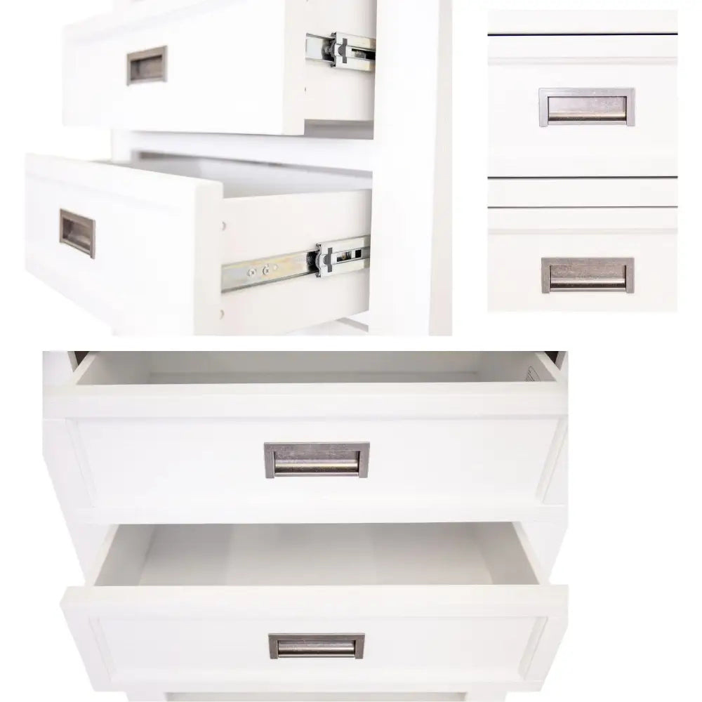Laelia Bookshelf Bookcase 4 Tier Solid Acacia Wood Coastal Furniture - White - Furniture > Living Room