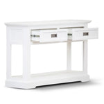 Laelia Console Hallway Entry Table 125cm Solid Acacia Timber Wood Coastal -White - Furniture > Living Room