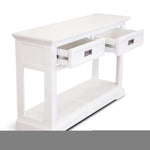 Laelia Console Hallway Entry Table 125cm Solid Acacia Timber Wood Coastal -White - Furniture > Living Room