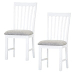 Laelia Dining Chair Set of 2 Solid Acacia Timber Wood Coastal Furniture - White - Furniture > Dining