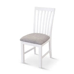 Laelia Dining Chair Set of 4 Solid Acacia Timber Wood Coastal Furniture - White - Furniture > Dining