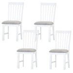 Laelia Dining Chair Set of 4 Solid Acacia Timber Wood Coastal Furniture - White - Furniture > Dining