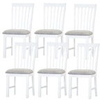 Laelia Dining Chair Set of 6 Solid Acacia Timber Wood Coastal Furniture - White - Furniture > Dining