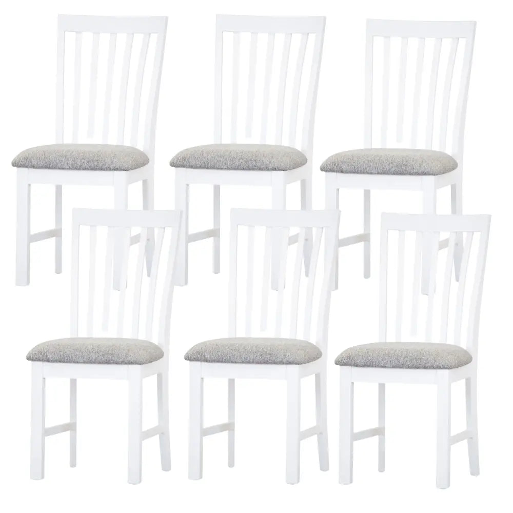 Laelia Dining Chair Set of 6 Solid Acacia Timber Wood Coastal Furniture - White - Furniture > Dining
