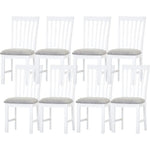 Laelia Dining Chair Set of 8 Solid Acacia Timber Wood Coastal Furniture - White - Furniture > Dining