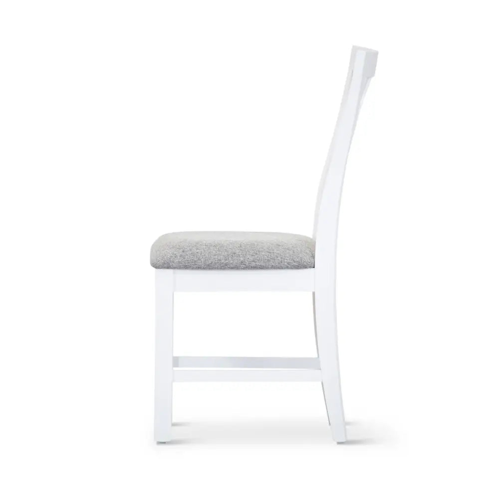 Laelia Dining Chair Set of 8 Solid Acacia Timber Wood Coastal Furniture - White - Furniture > Dining
