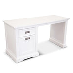 Laelia Study Computer Desk 150cm Office Executive Table Solid Acacia Wood -White - Furniture > Office