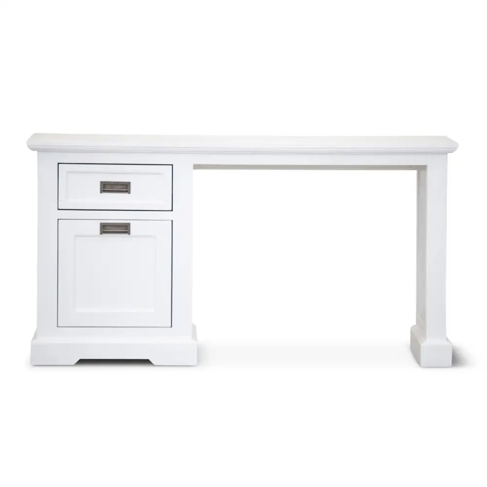 Laelia Study Computer Desk 150cm Office Executive Table Solid Acacia Wood -White - Furniture > Office