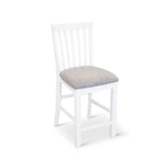 Laelia Tall Bar Chair Stool Set of 2 Solid Acacia Wood Coastal Furniture - White - Furniture > Bar Stools & Chairs >
