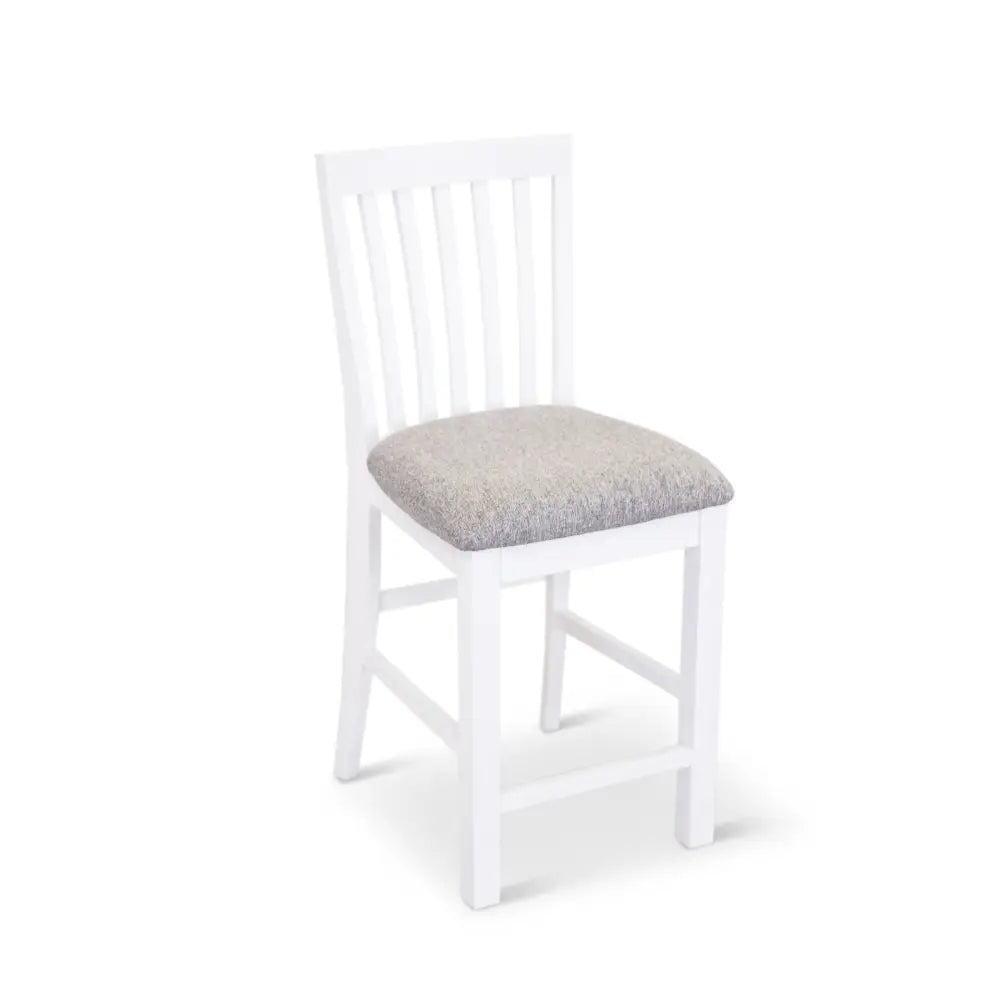 Laelia Tall Bar Chair Stool Set of 2 Solid Acacia Wood Coastal Furniture - White - Furniture > Bar Stools & Chairs >