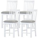 Laelia Tall Bar Chair Stool Set of 4 Solid Acacia Wood Coastal Furniture - White - Furniture > Bar Stools & Chairs >
