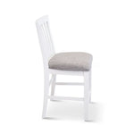 Laelia Tall Bar Chair Stool Set of 8 Solid Acacia Wood Coastal Furniture - White - Furniture > Bar Stools & Chairs >