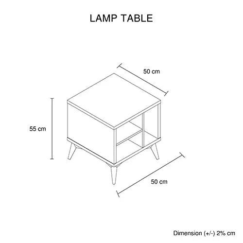 Lamp Table 3 Open Storage Cabinet MDF in Champagne Colour - Furniture > Living Room > Side Tables