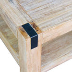 Lamp Table Open Storage Solid Wooden Frame in Classic Oak Colour - Furniture > Living Room
