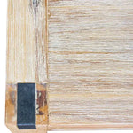 Lamp Table Open Storage Solid Wooden Frame in Classic Oak Colour - Furniture > Living Room