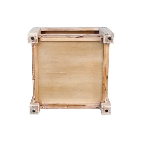 Lamp Table Open Storage Solid Wooden Frame in Classic Oak Colour - Furniture > Living Room