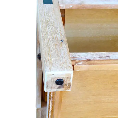 Lamp Table Open Storage Solid Wooden Frame in Classic Oak Colour - Furniture > Living Room