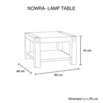 Lamp Table Open Storage Solid Wooden Frame in Classic Oak Colour - Furniture > Living Room