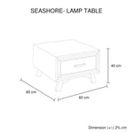Lamp Table with 1 Storage Drawer Solid Wooden Frame in Silver Brush Colour - Furniture > Living Room