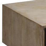 Lamp Table with 1 Storage Drawer Solid Wooden Frame in Silver Brush Colour - Furniture > Living Room