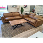 Lantana Coffee Table 130cm Live Edge Solid Acacia Timber Wood Metal Leg -Natural - Furniture > Living Room
